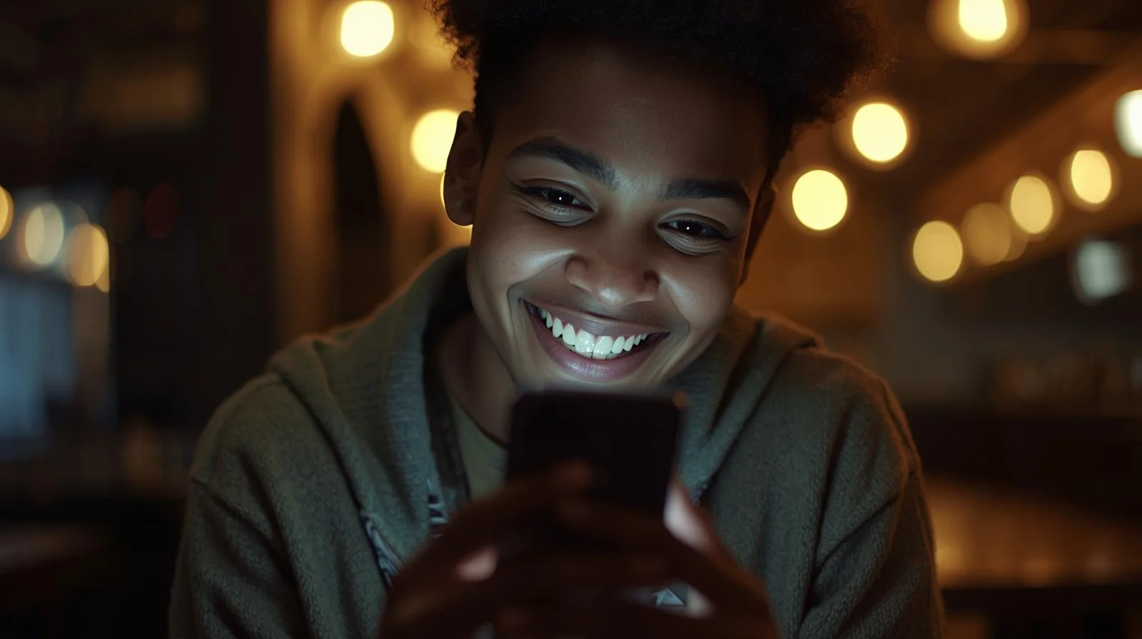 Woman enjoying a fast mobile shopping experience