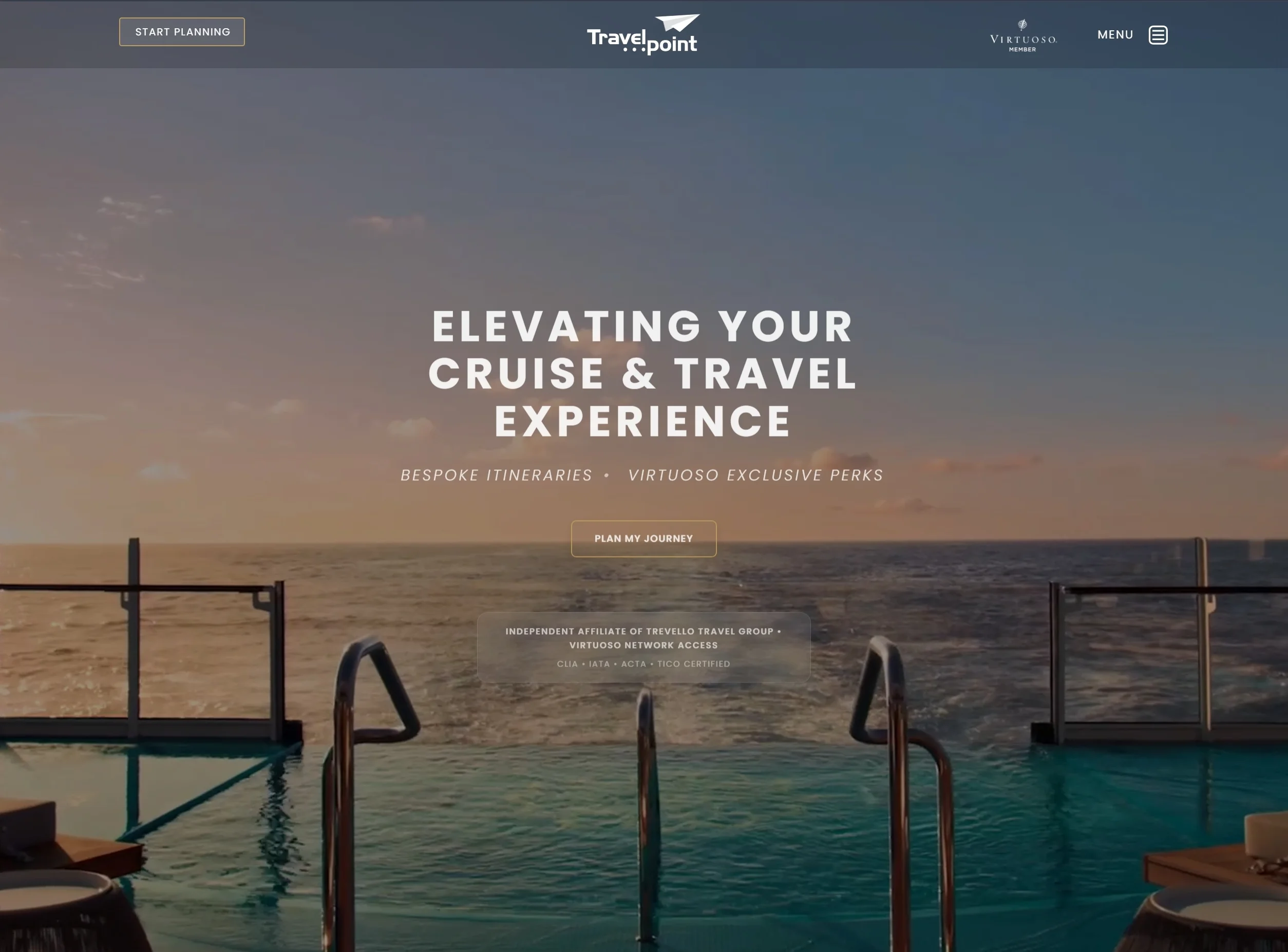 MyTravelPoint.ca website screenshot showing the travel booking platform